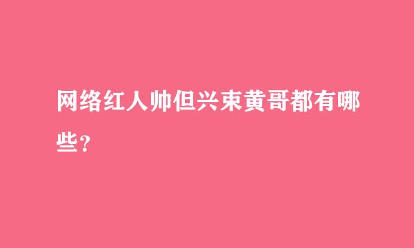 网络红人帅但兴束黄哥都有哪些？