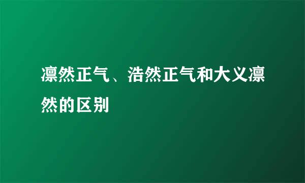 凛然正气、浩然正气和大义凛然的区别