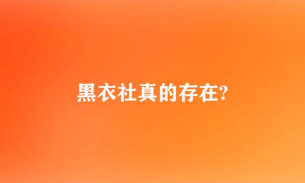 黑衣社真的存在?