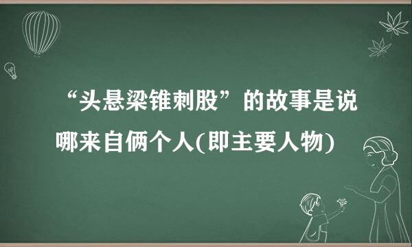 “头悬梁锥刺股”的故事是说哪来自俩个人(即主要人物)