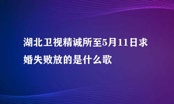 湖北卫视精诚所至5月11日求婚失败放的是什么歌