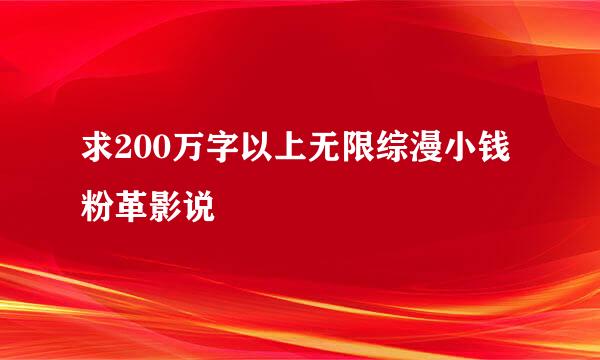 求200万字以上无限综漫小钱粉革影说