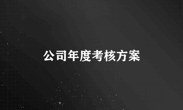 公司年度考核方案