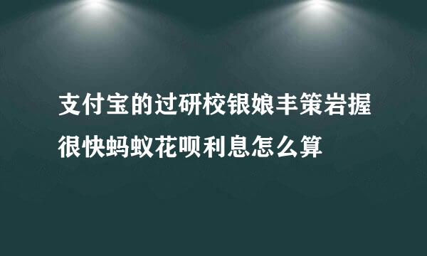 支付宝的过研校银娘丰策岩握很快蚂蚁花呗利息怎么算