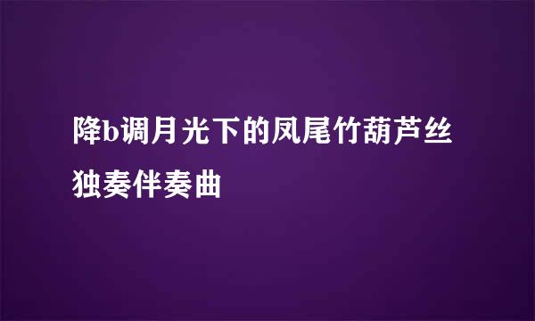 降b调月光下的凤尾竹葫芦丝独奏伴奏曲