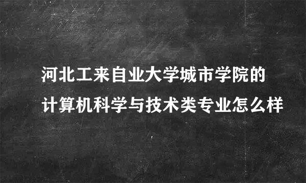 河北工来自业大学城市学院的计算机科学与技术类专业怎么样