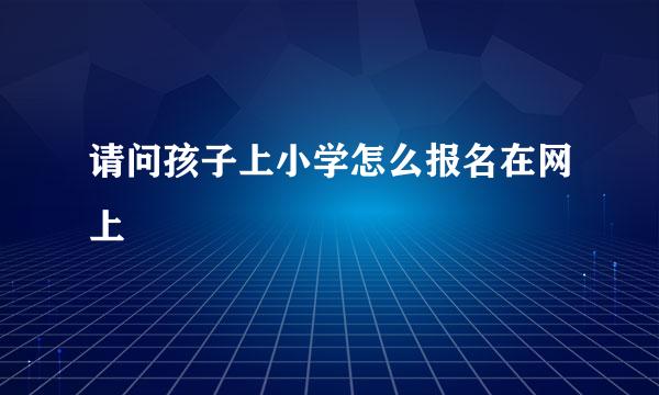 请问孩子上小学怎么报名在网上