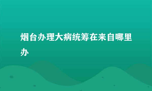 烟台办理大病统筹在来自哪里办