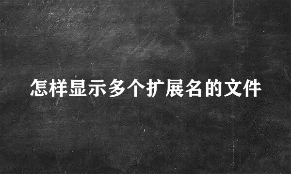 怎样显示多个扩展名的文件