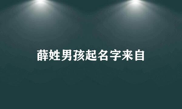 薛姓男孩起名字来自