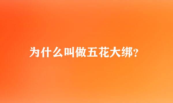 为什么叫做五花大绑？