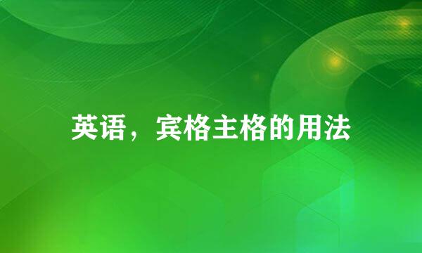 英语，宾格主格的用法