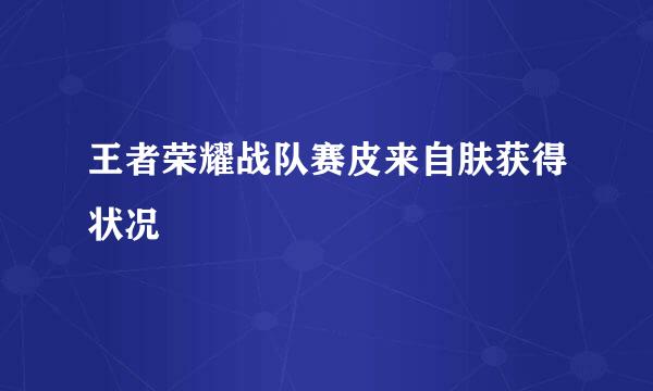 王者荣耀战队赛皮来自肤获得状况