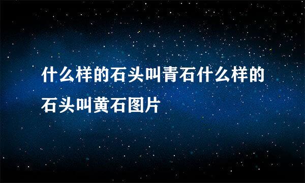 什么样的石头叫青石什么样的石头叫黄石图片