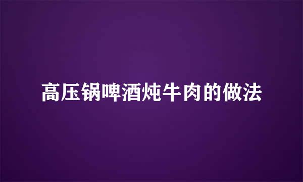 高压锅啤酒炖牛肉的做法