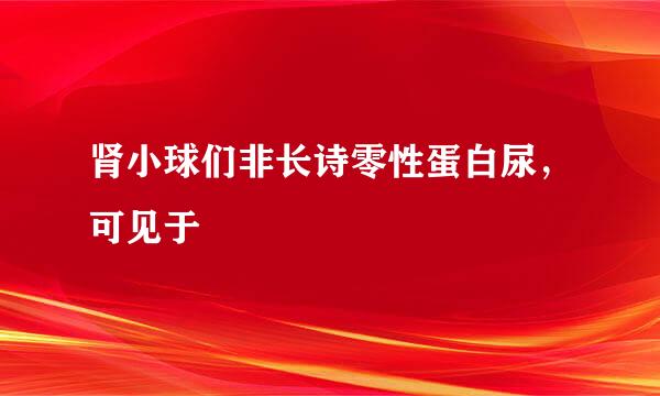 肾小球们非长诗零性蛋白尿，可见于