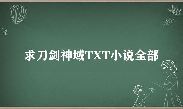 求刀剑神域TXT小说全部