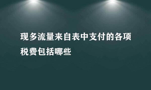 现多流量来自表中支付的各项税费包括哪些