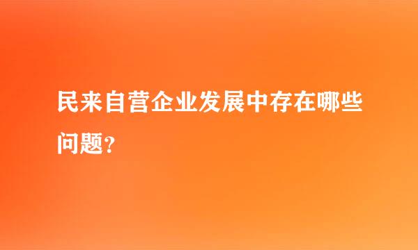 民来自营企业发展中存在哪些问题？