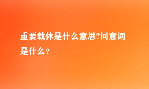 重要载体是什么意思?同意词是什么？