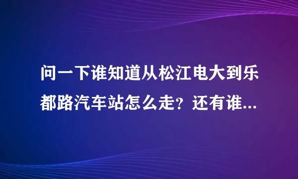 问一下谁知道从松江电大到乐都路汽车站怎么走？还有谁知道松江火车站到海宁的班次，尽量全的，谢谢！