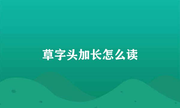 草字头加长怎么读