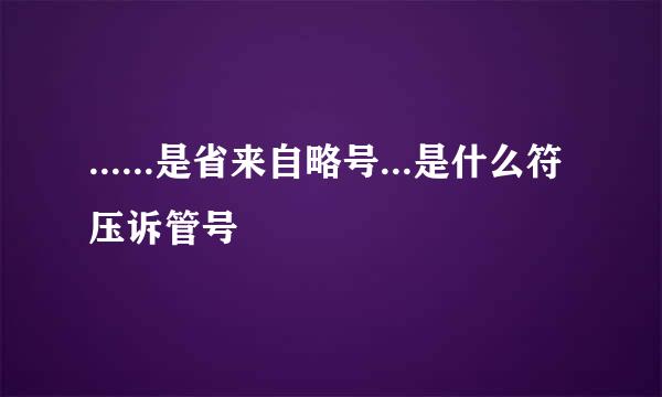 ......是省来自略号...是什么符压诉管号