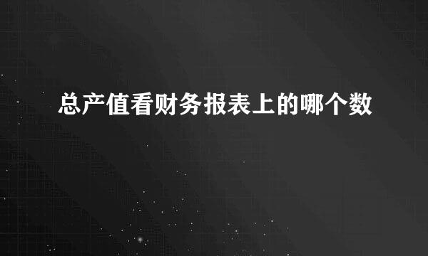 总产值看财务报表上的哪个数