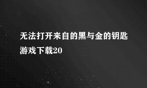 无法打开来自的黑与金的钥匙游戏下载20