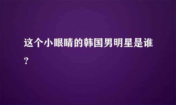 这个小眼睛的韩国男明星是谁？