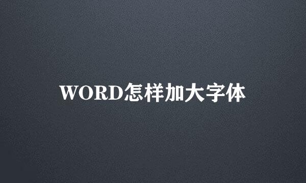 WORD怎样加大字体