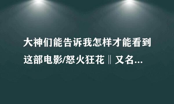 大神们能告诉我怎样才能看到这部电影/怒火狂花‖又名/喋血劫花 或者链接种子什么的也可以，只要能看