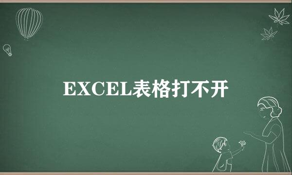 EXCEL表格打不开