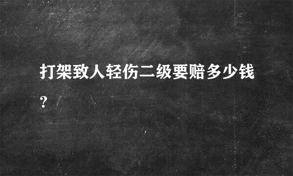 打架致人轻伤二级要赔多少钱？