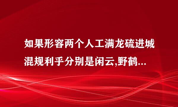 如果形容两个人工满龙硫进城混规利乎分别是闲云,野鹤.  那么所表达的意思是什么?