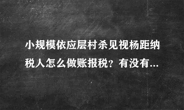 小规模依应层村杀见视杨距纳税人怎么做账报税？有没有高人指点一下