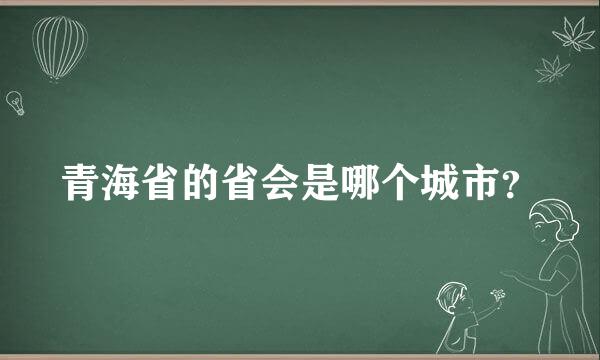 青海省的省会是哪个城市？