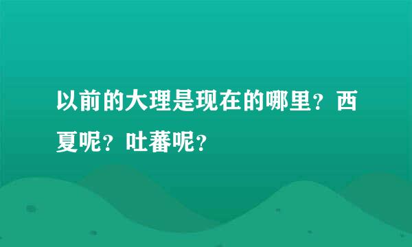 以前的大理是现在的哪里？西夏呢？吐蕃呢？