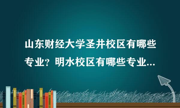 山东财经大学圣井校区有哪些专业？明水校区有哪些专业阳怕际？住宿条件怎么样？