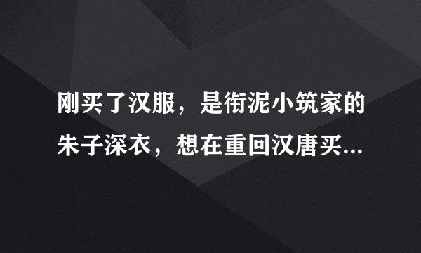 刚买了汉服，是衔泥小筑家的朱子深衣，想在重回汉唐买中衣中裤，不同