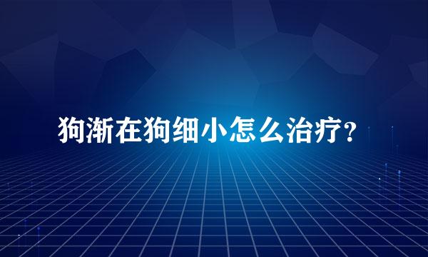 狗渐在狗细小怎么治疗？