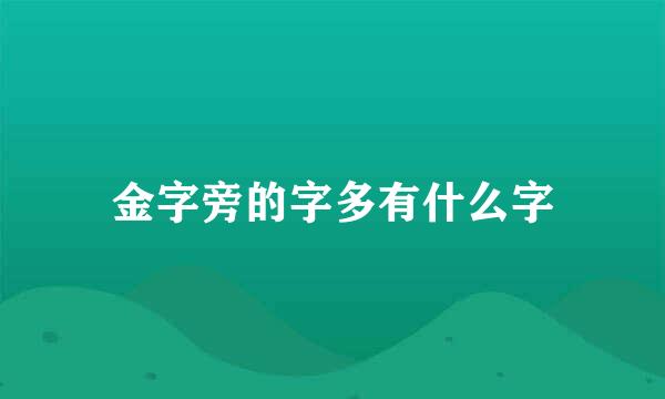 金字旁的字多有什么字