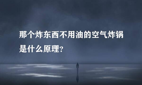 那个炸东西不用油的空气炸锅是什么原理？