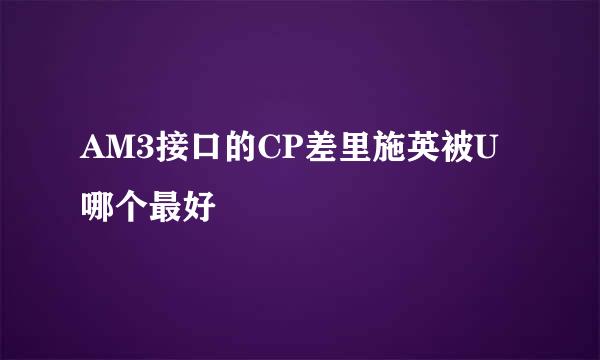 AM3接口的CP差里施英被U哪个最好