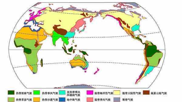 可以发一张高清的世界气候类型分布图吗？