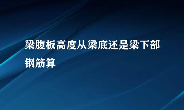 梁腹板高度从梁底还是梁下部钢筋算