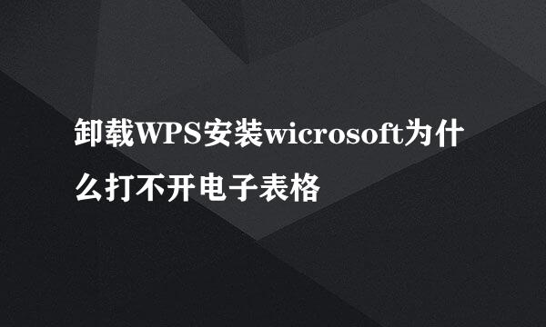 卸载WPS安装wicrosoft为什么打不开电子表格