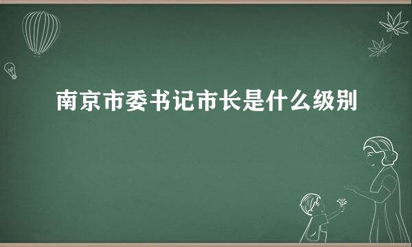 南京市委书记市长是什么级别