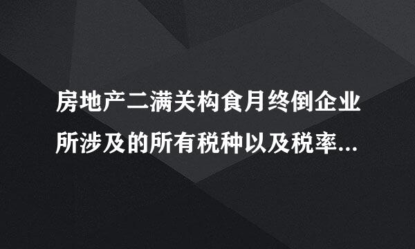 房地产二满关构食月终倒企业所涉及的所有税种以及税率分别是什么？