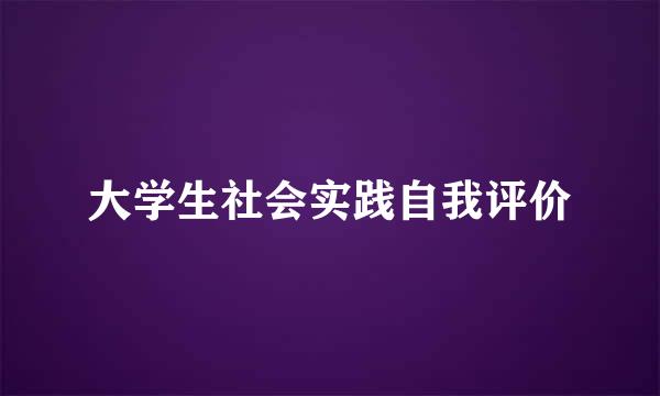 大学生社会实践自我评价